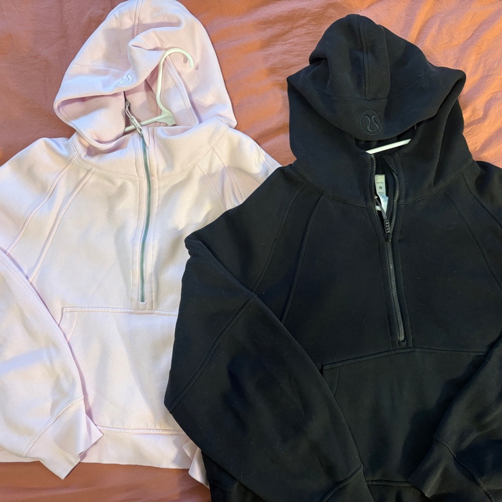Lululemon athletica Pink and black scuba Half-Zip bundle